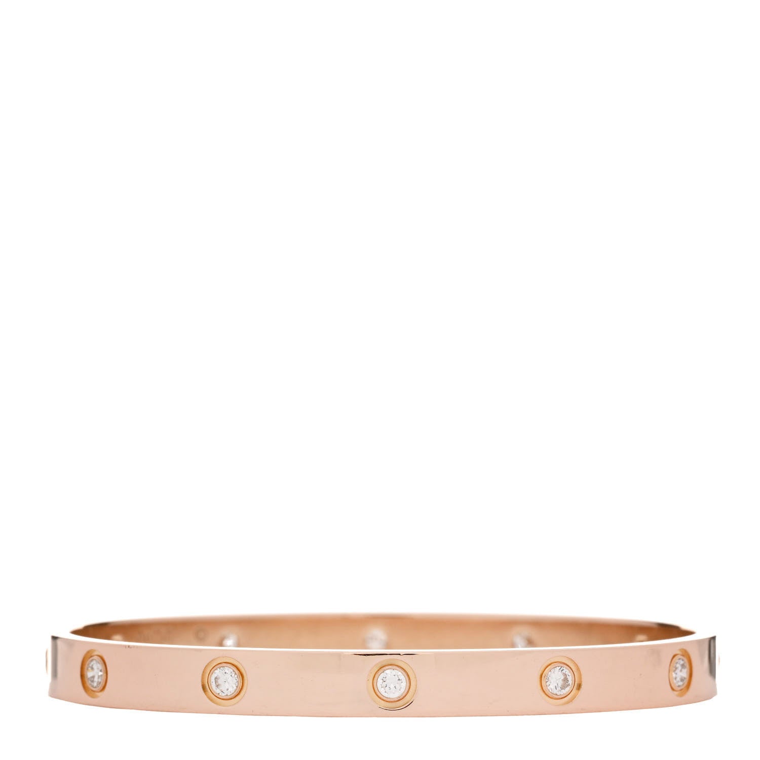 Cartier 18K Pink Gold 10 Diamond LOVE Bracelet 18 2 of 3