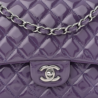 Chanel Patent Quilted Medium Double Flap Light Purple 8 of 11