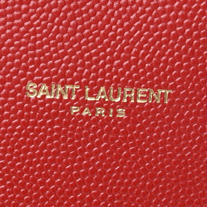 Saint Laurent Grain De Poudre Matelasse Chevron Large Monogram Satchel Lipstick Red 6 of 9