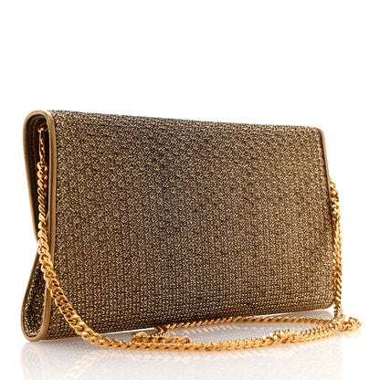 Tom Ford Metallic Textured Fabric Nobile Clutch Dark Gold 3 of 10