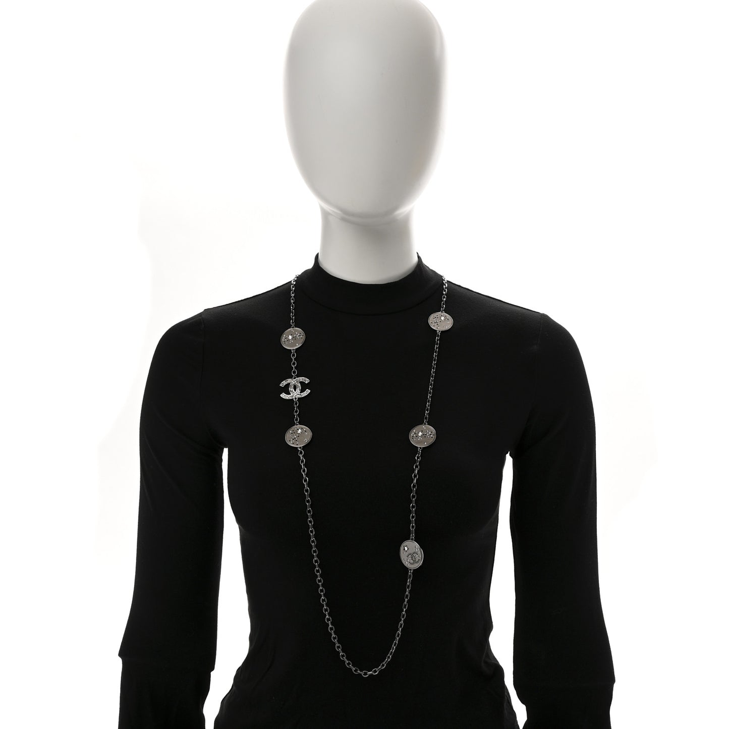 Ruthenium Crystal Star CC Long Necklace