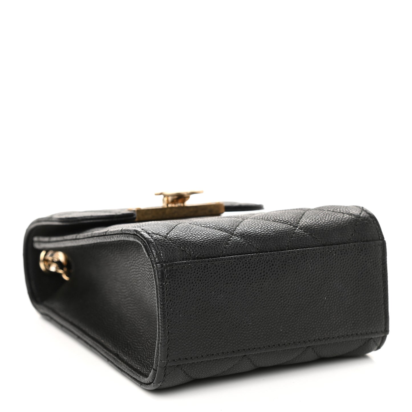 Caviar Quilted Golden Class Phone Holder Black