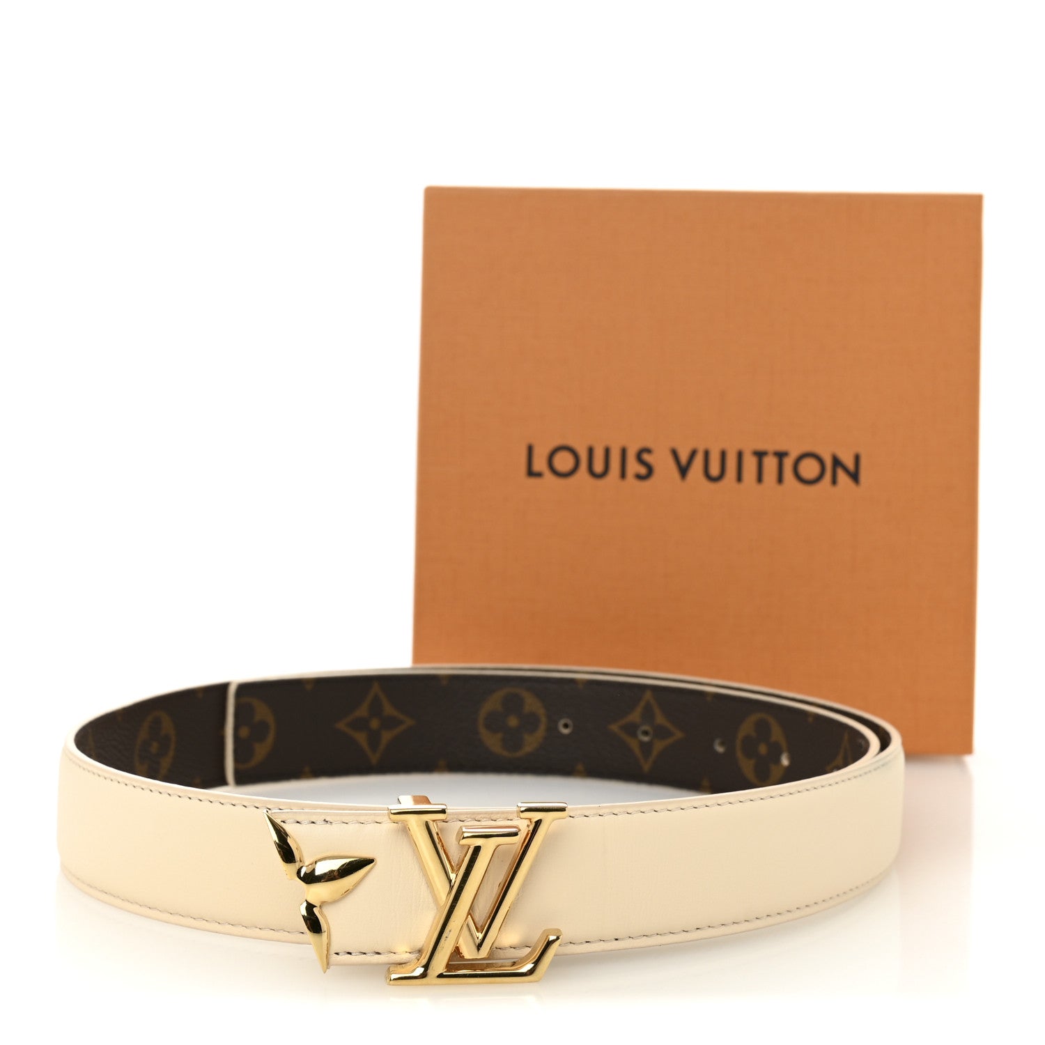 Louis Vuitton Monogram 20mm Pretty Reversible Belt 85 34 Beige