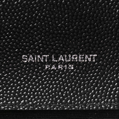 Saint Laurent Grain De Poudre Textured Mixed Matelasse Triquilt Medium Monogram Satchel Black 6 of 10
