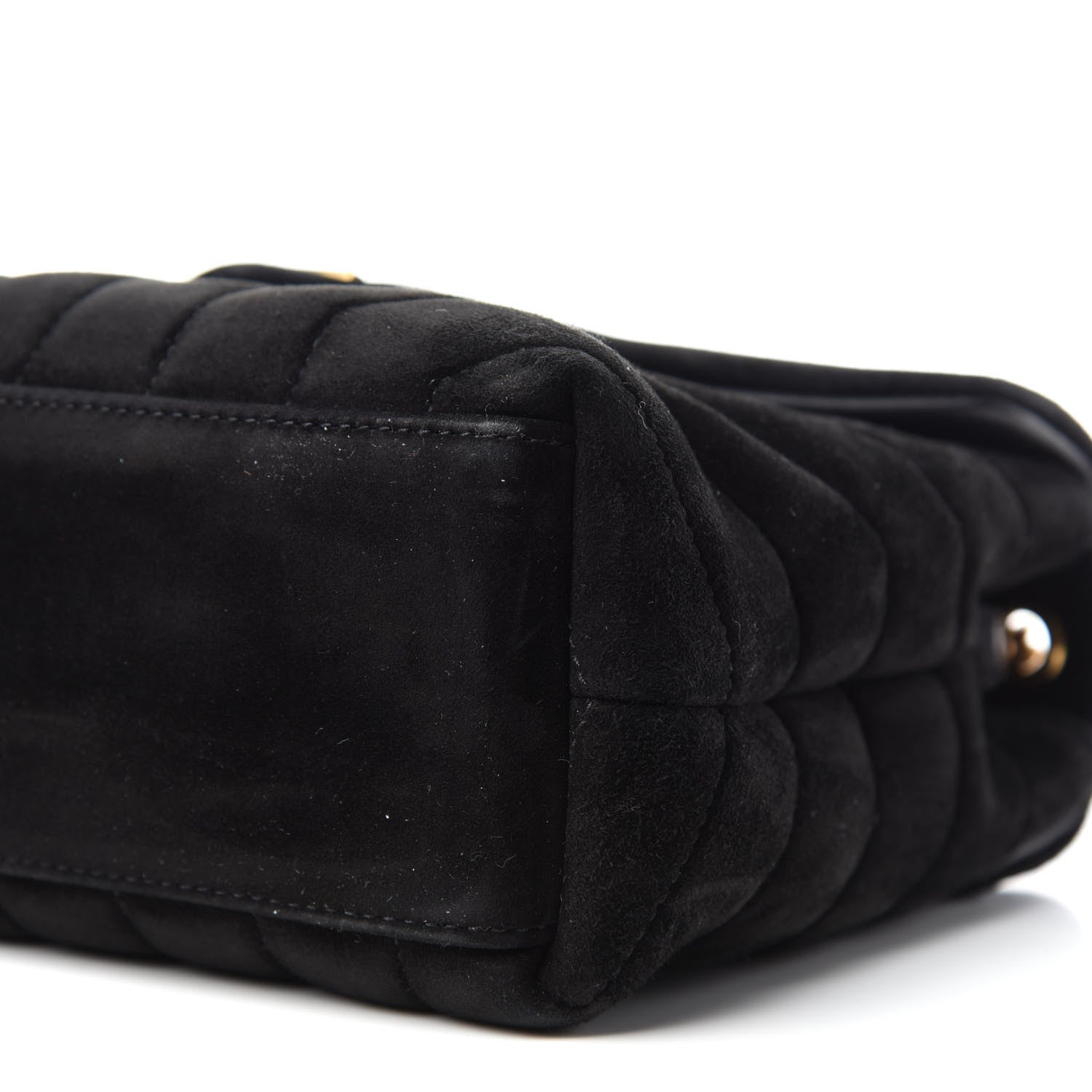 Saint Laurent Suede Calfskin Y Quilted Monogram Small Loulou Chain Satchel Black 7 of 11