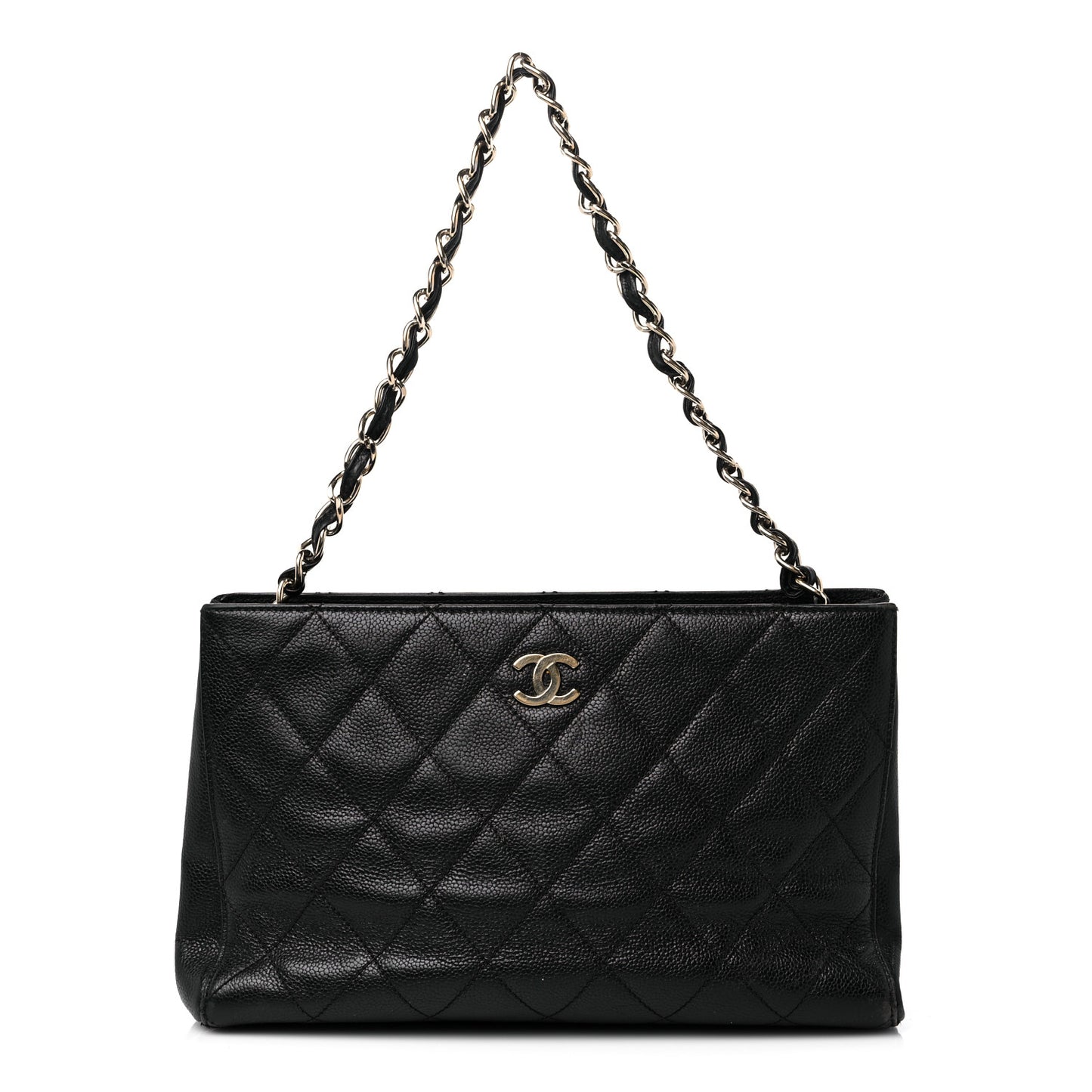 Caviar Quilted Shoulder Bag Black