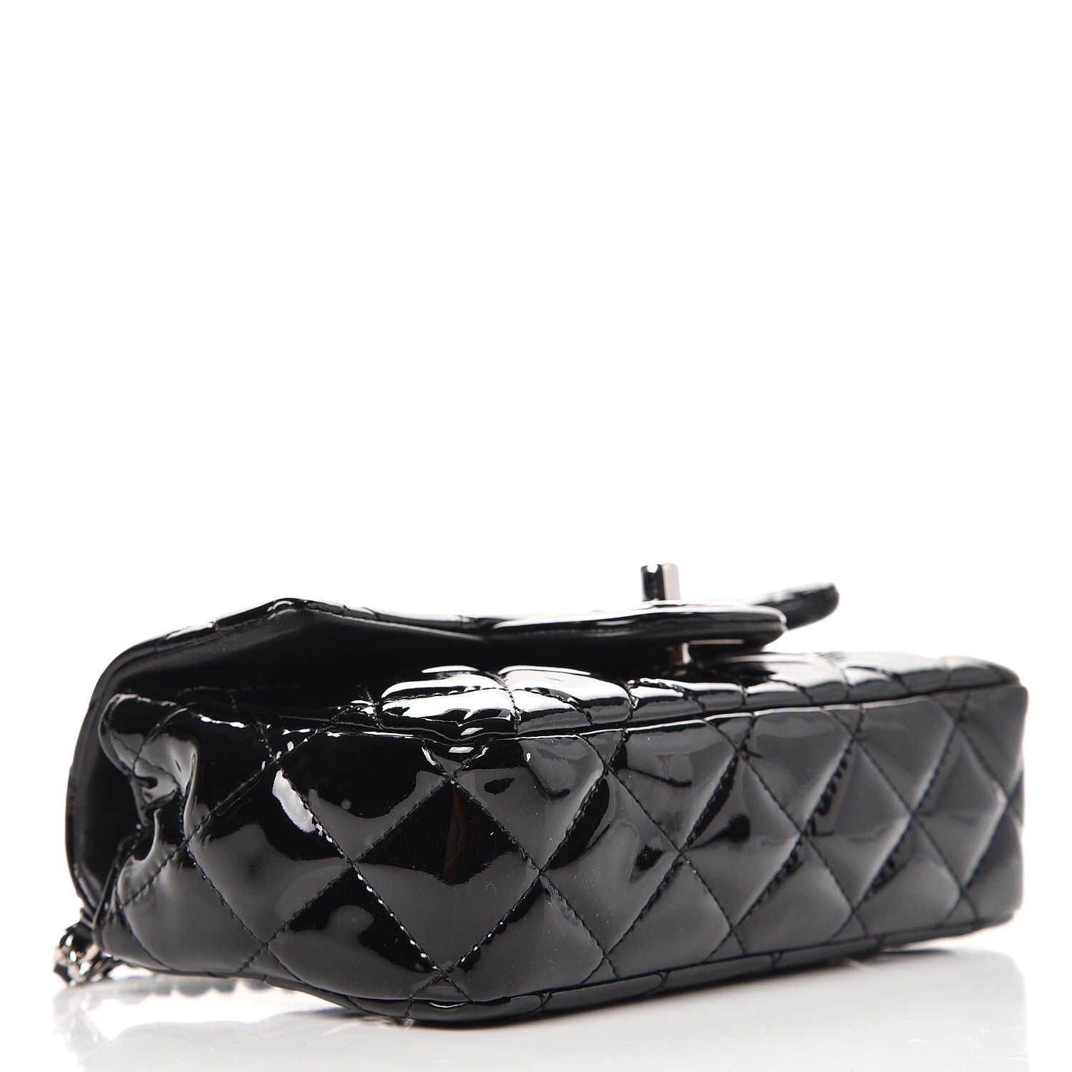 Chanel Patent Calfskin Quilted Mini Rectangular Flap Black 4 of 9