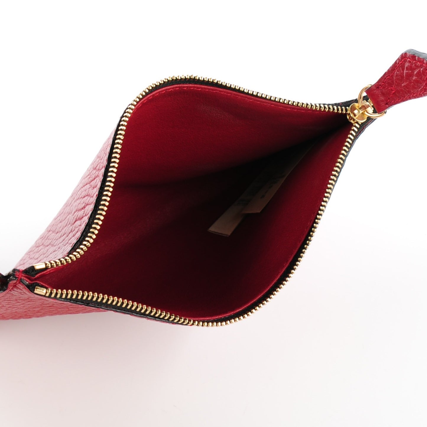 Signature Grain Calfskin Check Embossed Small The Canter Tote Military Red