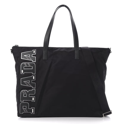Prada Tessuto Nylon Character Shopping Tote Black 1 of 11