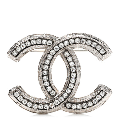 Chanel Crystal CC Brooch Silver 1 of 5