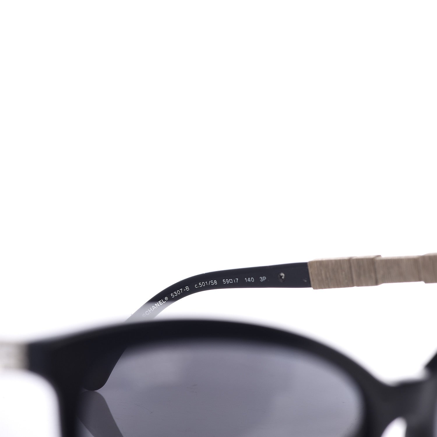 Chanel Crystal Baguette Cat Eye Bijou Sunglasses 5307-B Black 6 of 7