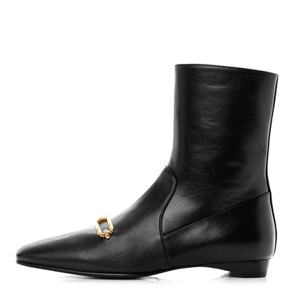 Hermes Goatskin Dora Ankle Boots 38 Black 1 of 11