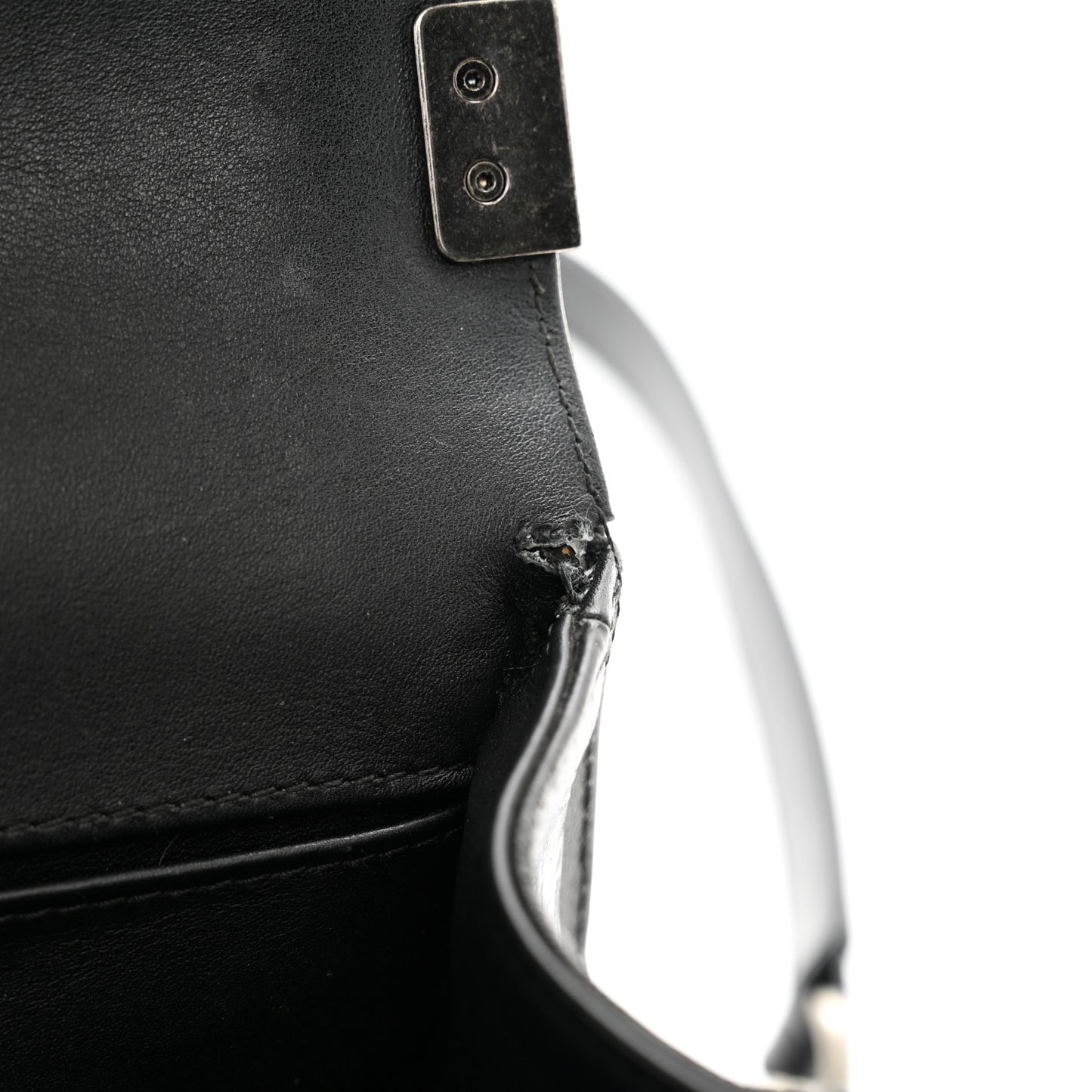 Patent Snakeskin Medium Boy Flap Black