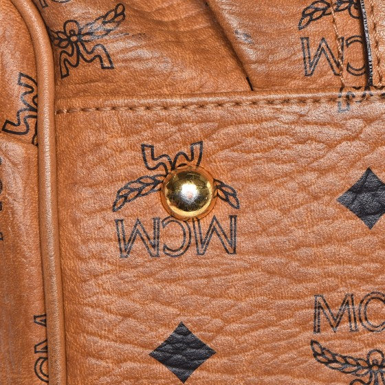MCM Visetos Medium Essentials Shoulder Bag Cognac 16 of 19
