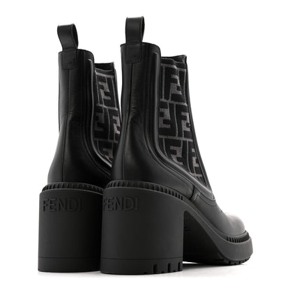 Fendi Vitello Maglia FF Domino Biker Boots 41 Black 5 of 13