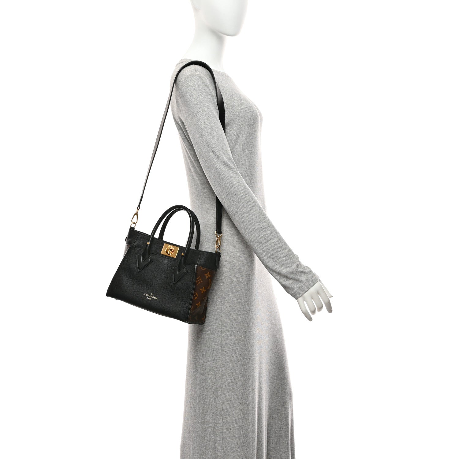 Louis Vuitton Calfskin Monogram On My Side PM Black 2 of 10