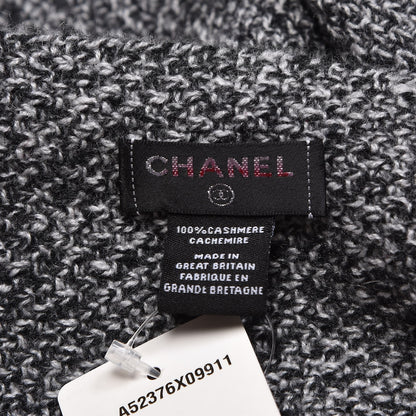 Chanel Cashmere CC Stole Grey Red 5 of 6