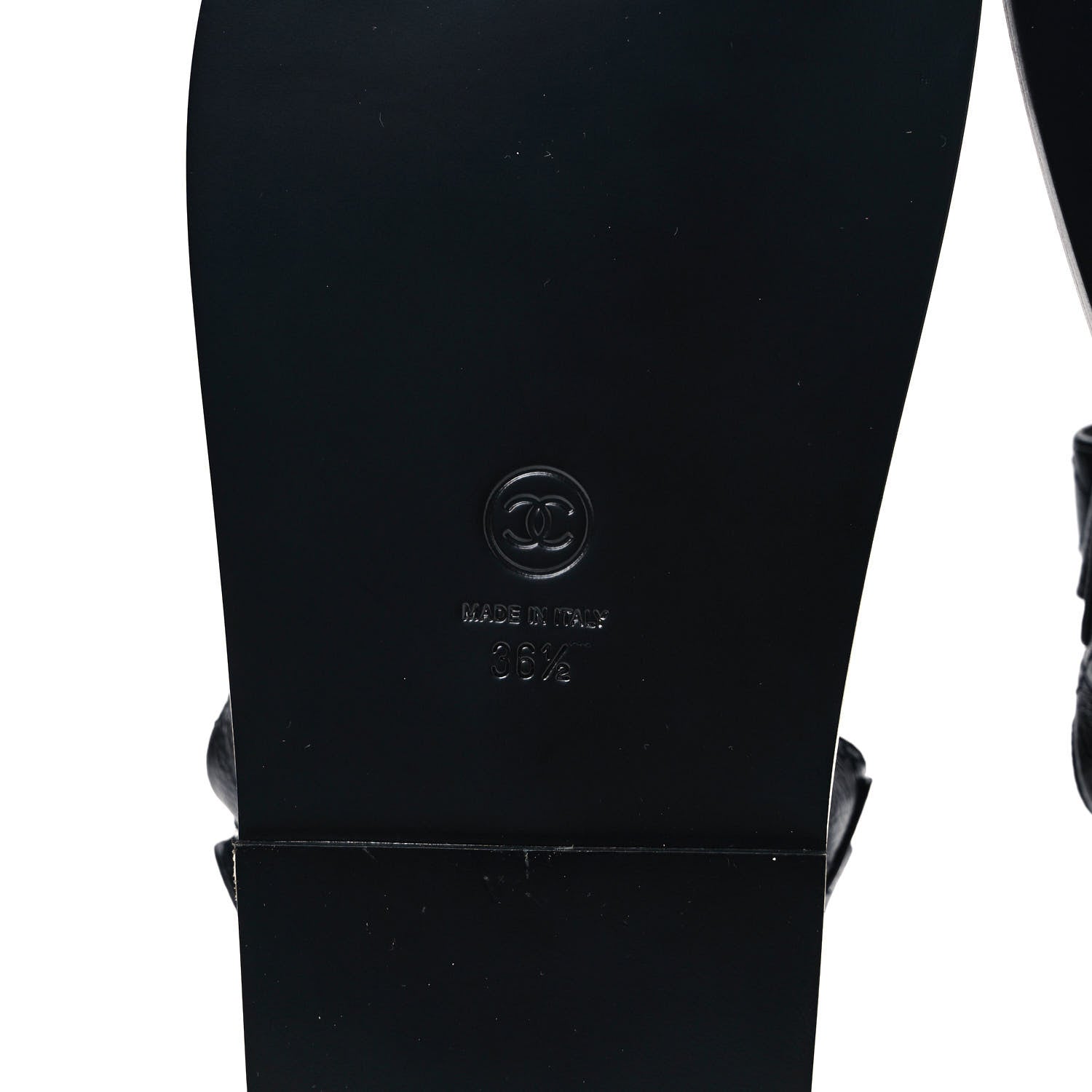 Chanel Grained Calfskin Velcro Dad Sandals 36.5 Black 6 of 8