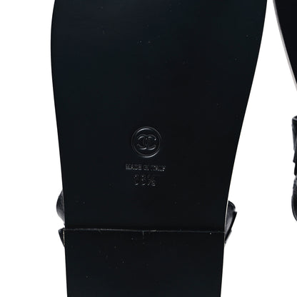 Chanel Grained Calfskin Velcro Dad Sandals 36.5 Black 6 of 8