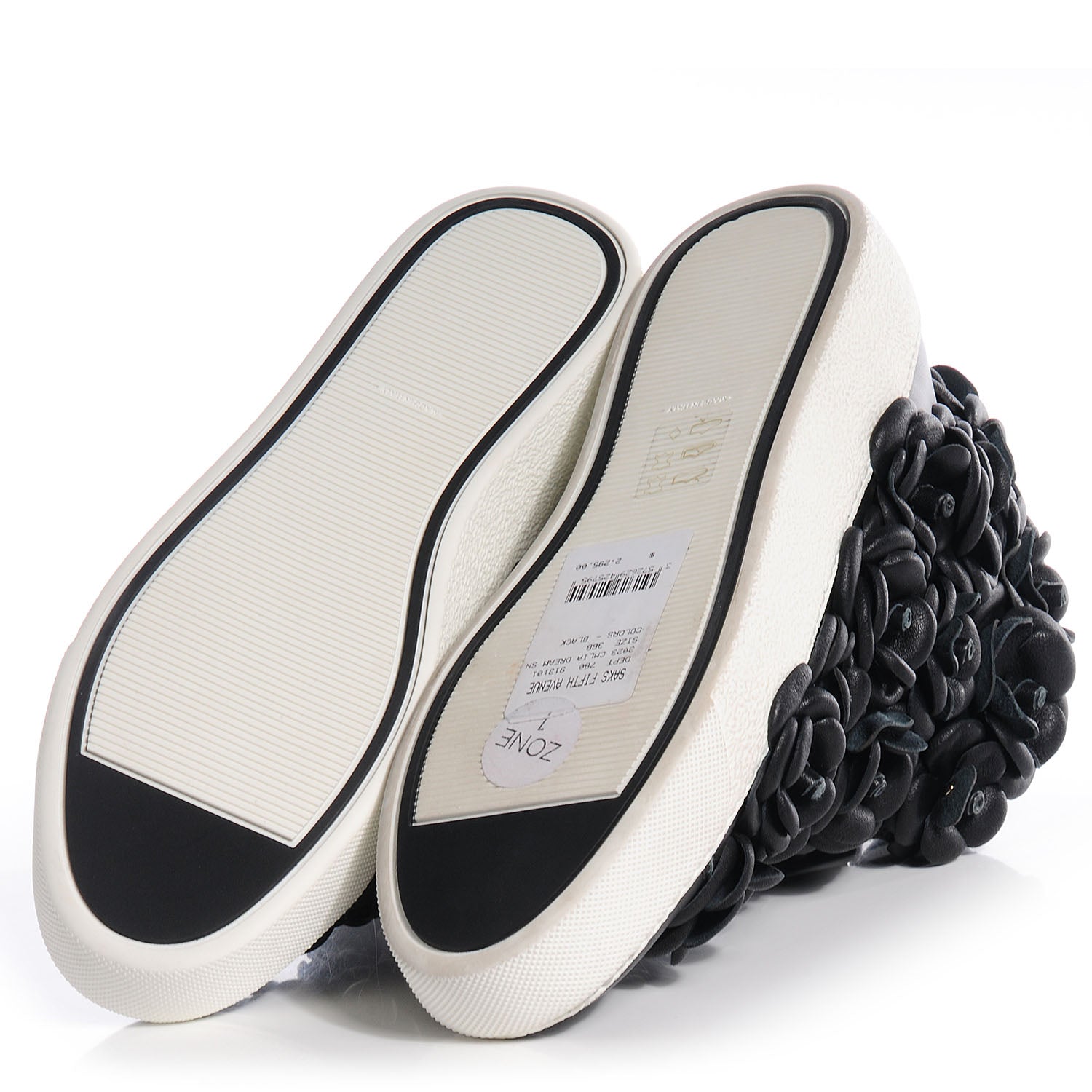 Chanel Calfskin Camellia High Top Sneakers 36 Black 5 of 7