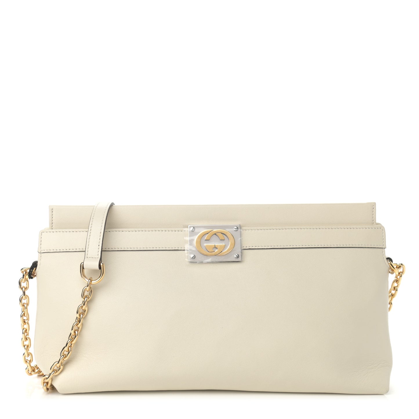 Lambskin Linea Matisse Chain Shoulder Bag Mystic White