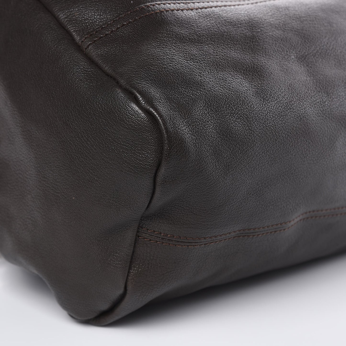 Sugar Goatskin Large Pandora Dark Brown