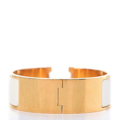 Hermes Enamel Wide Clic Clac H Bracelet GM White 4 of 6