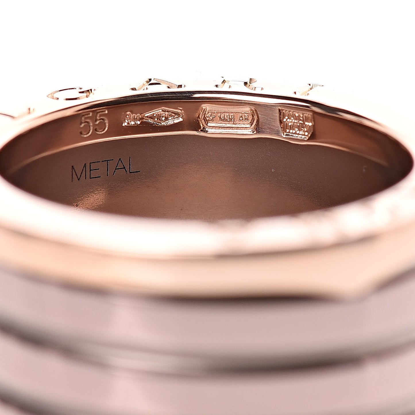 18K Rose Gold Bronze Cermet B.Zero1 Roma Four-Band Ring 55 7.25
