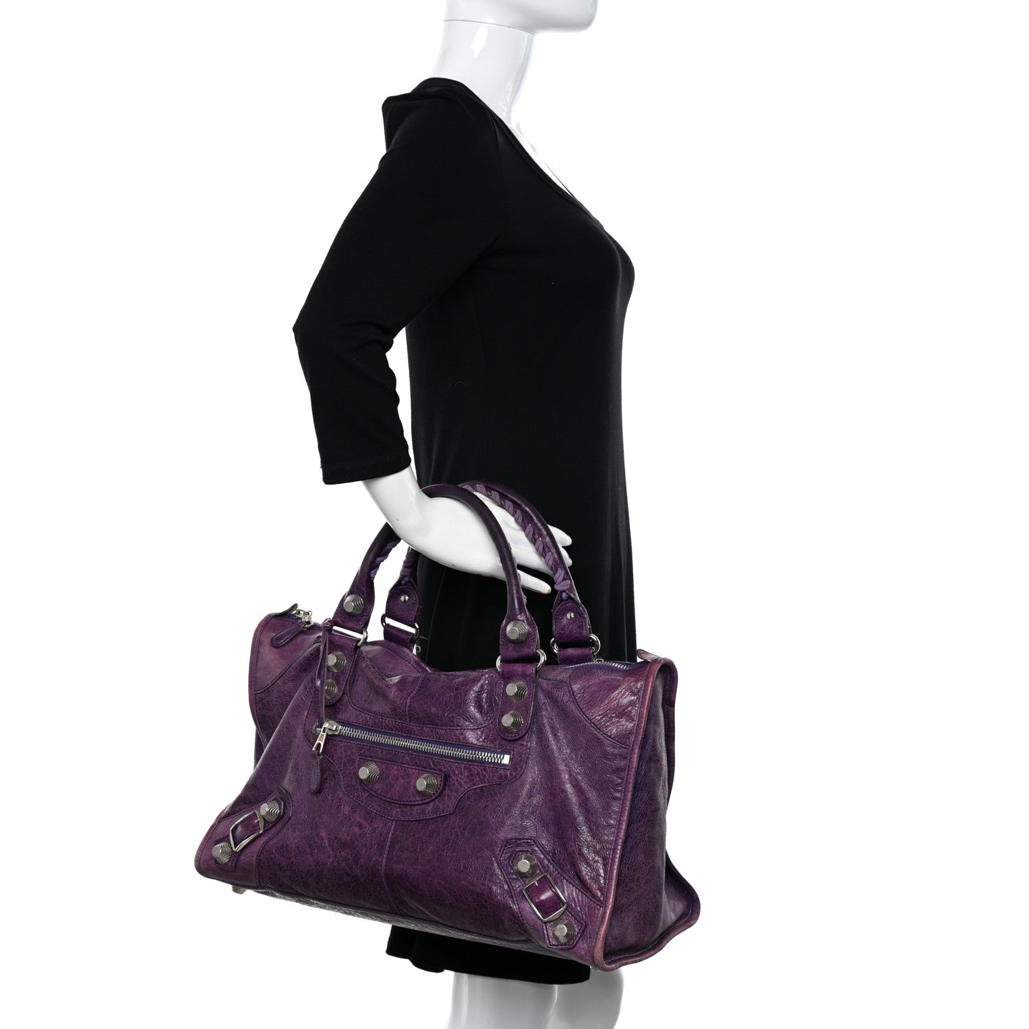 Balenciaga Agneau Giant 21 Silver Hardware Work Raisin 2 of 15
