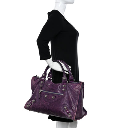 Balenciaga Agneau Giant 21 Silver Hardware Work Raisin 2 of 15