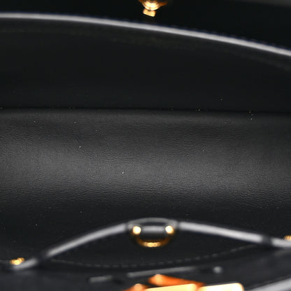 Louis Vuitton Calfskin Since 1854 Embroidered Capucines PM Black 6 of 10