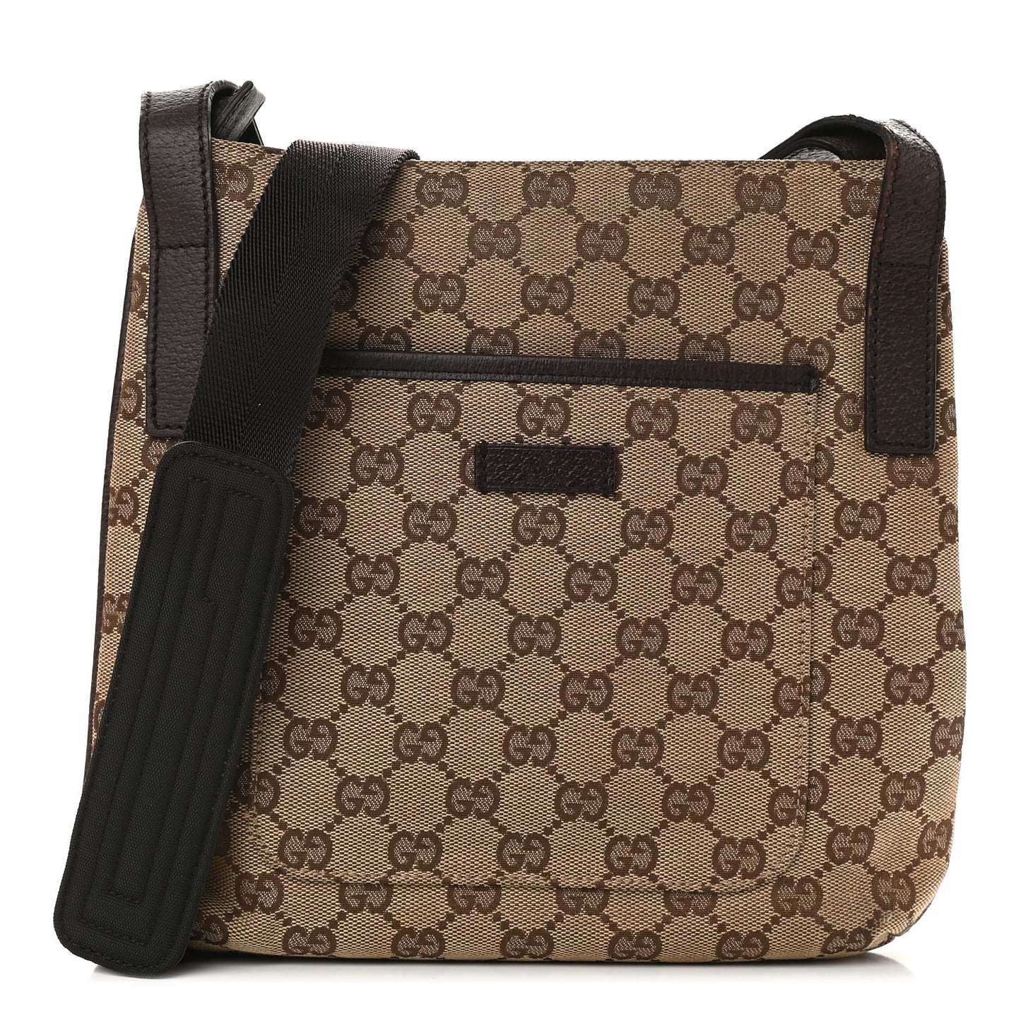 Monogram Flat Messenger Bag Dark Brown