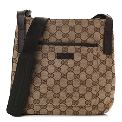 Gucci Monogram Flat Messenger Bag Dark Brown 1 of 12
