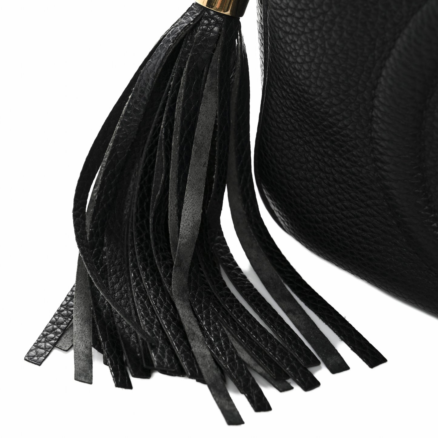 Pebbled Calfskin Small Soho Disco Bag Black