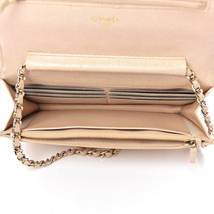 Chanel Iridescent Caviar Quilted Wallet On Chain WOC Beige 5 of 12