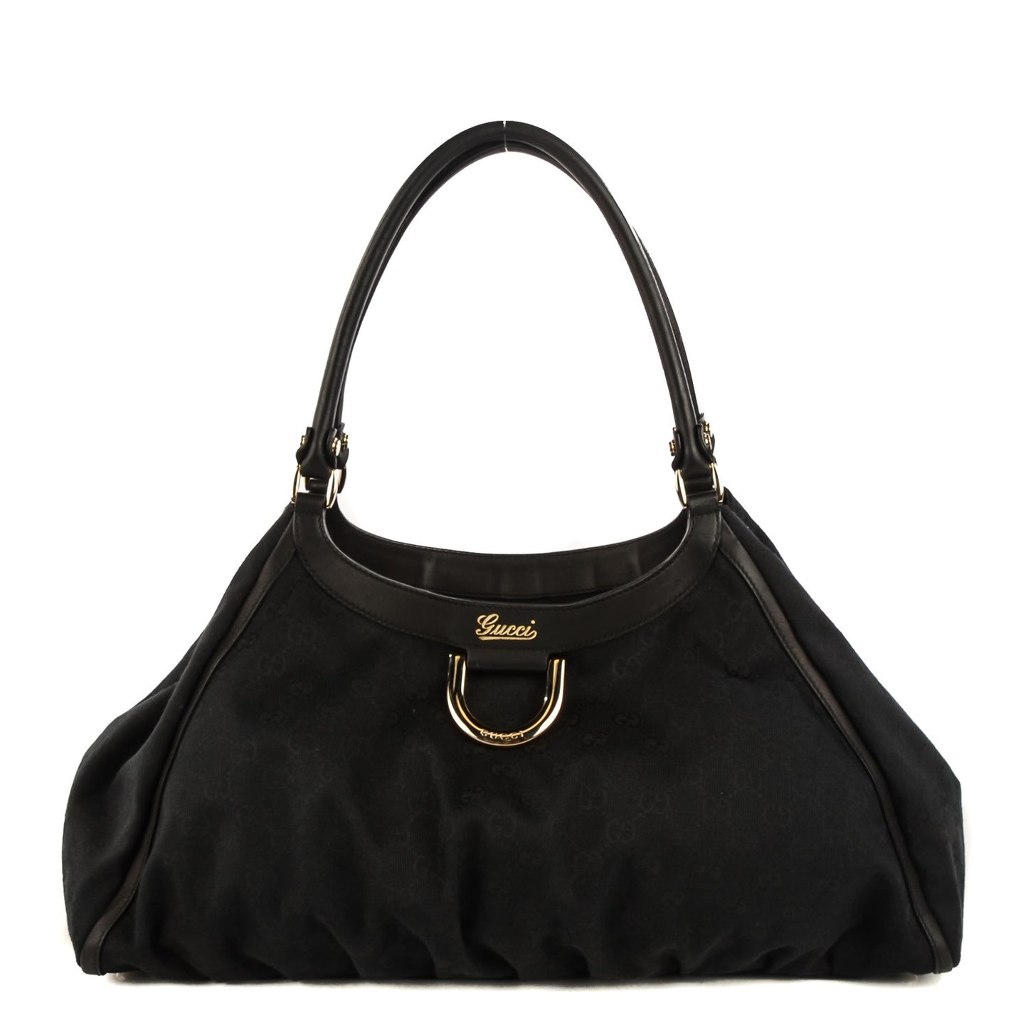 Monogram D Gold Large Shoulder Bag Black