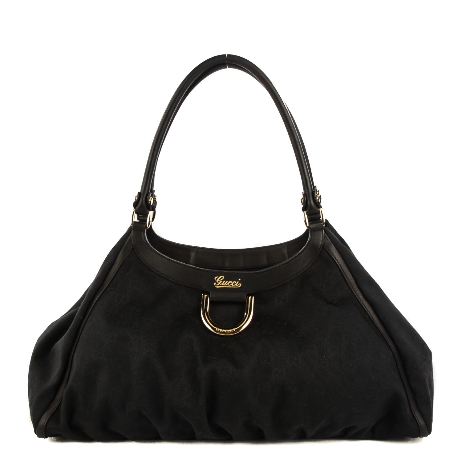 Gucci Monogram D Gold Large Shoulder Bag Black 1 of 7