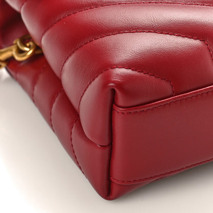 Saint Laurent Calfskin Y Quilted Monogram Toy Loulou Crossbody Bag Opyum Red 7 of 8