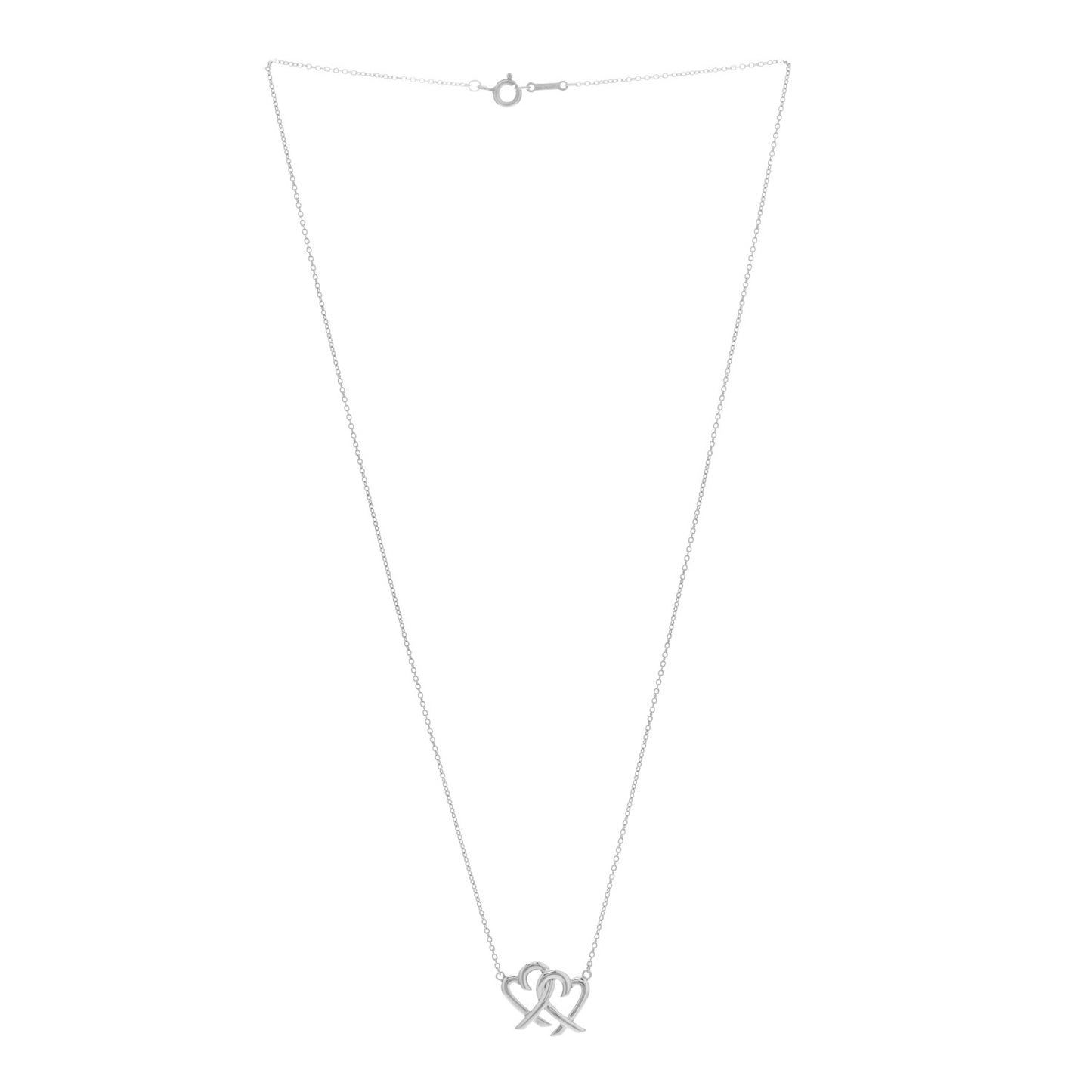Sterling Silver Paloma Picasso Double Loving Heart Pendant Necklace