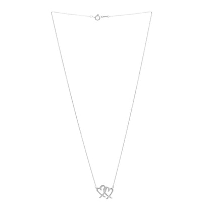 Tiffany Sterling Silver Paloma Picasso Double Loving Heart Pendant Necklace 2 of 4