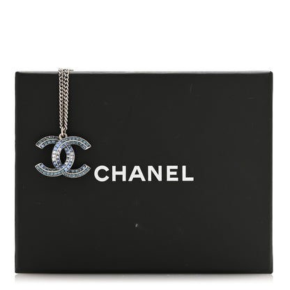 Chanel Crystal Baguette CC Necklace Blue 6 of 6