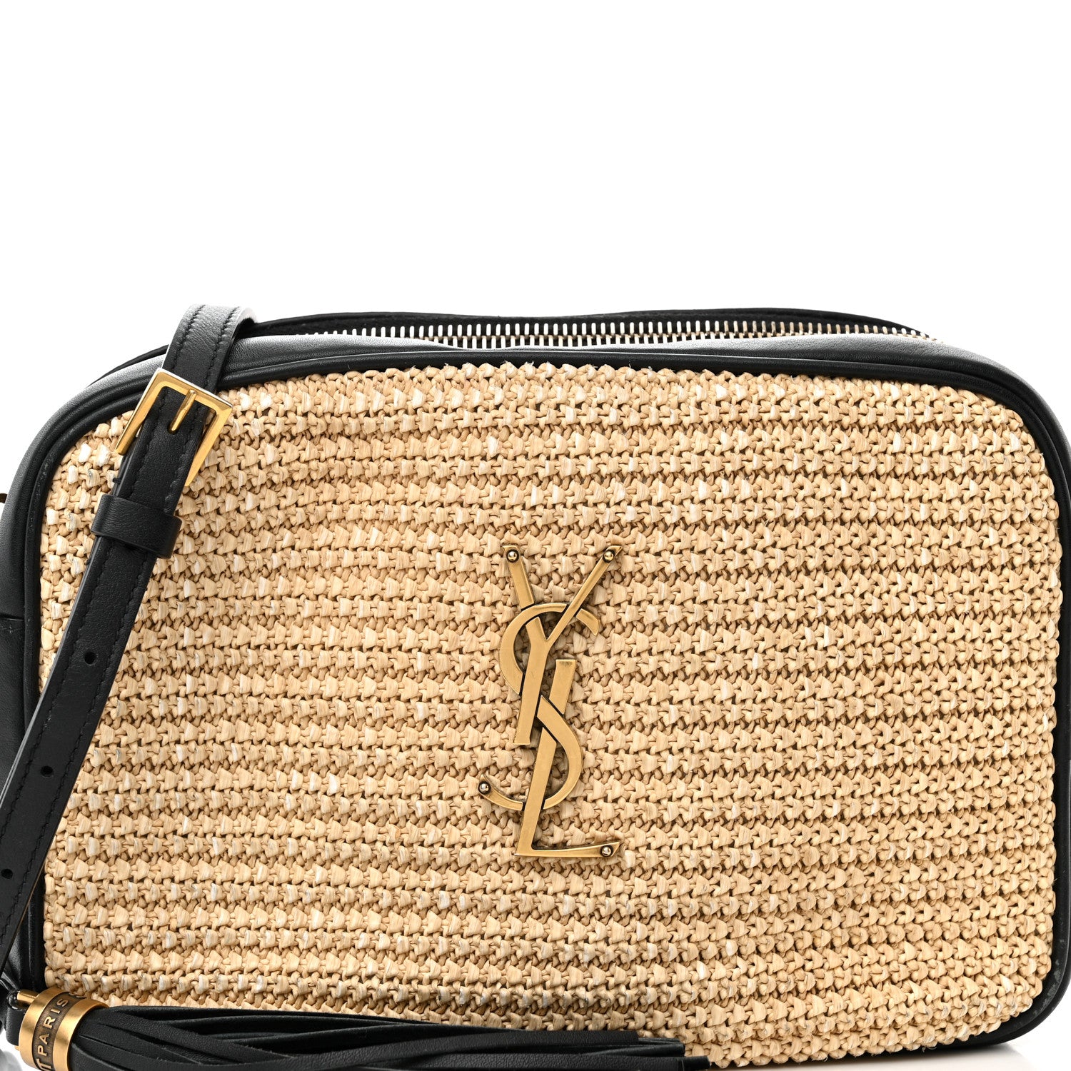Saint Laurent Raffia Canvas Monogram Lou Camera Bag Naturel 8 of 12