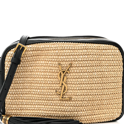 Saint Laurent Raffia Canvas Monogram Lou Camera Bag Naturel 8 of 12