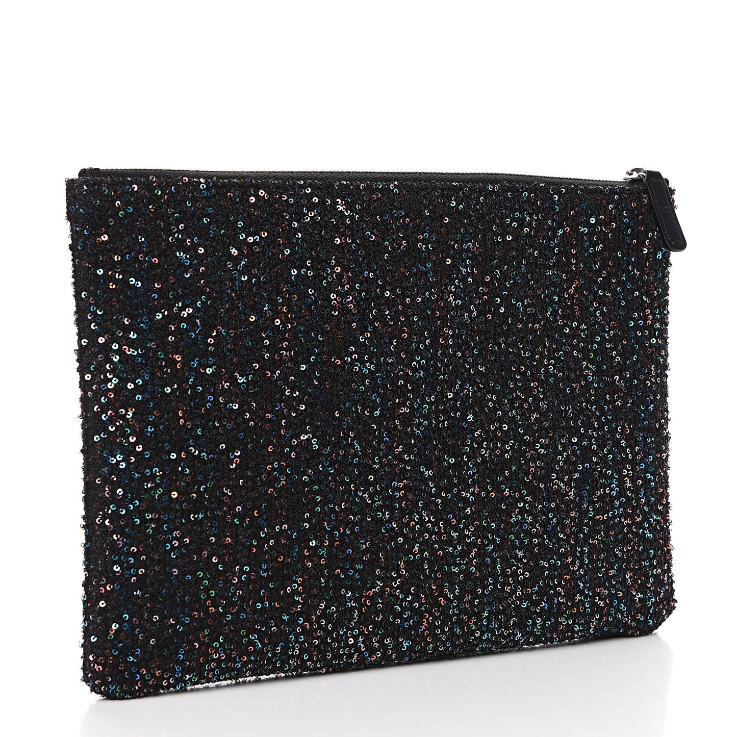 Canvas Sequin Medium Deauville Cosmetic Pouch Black