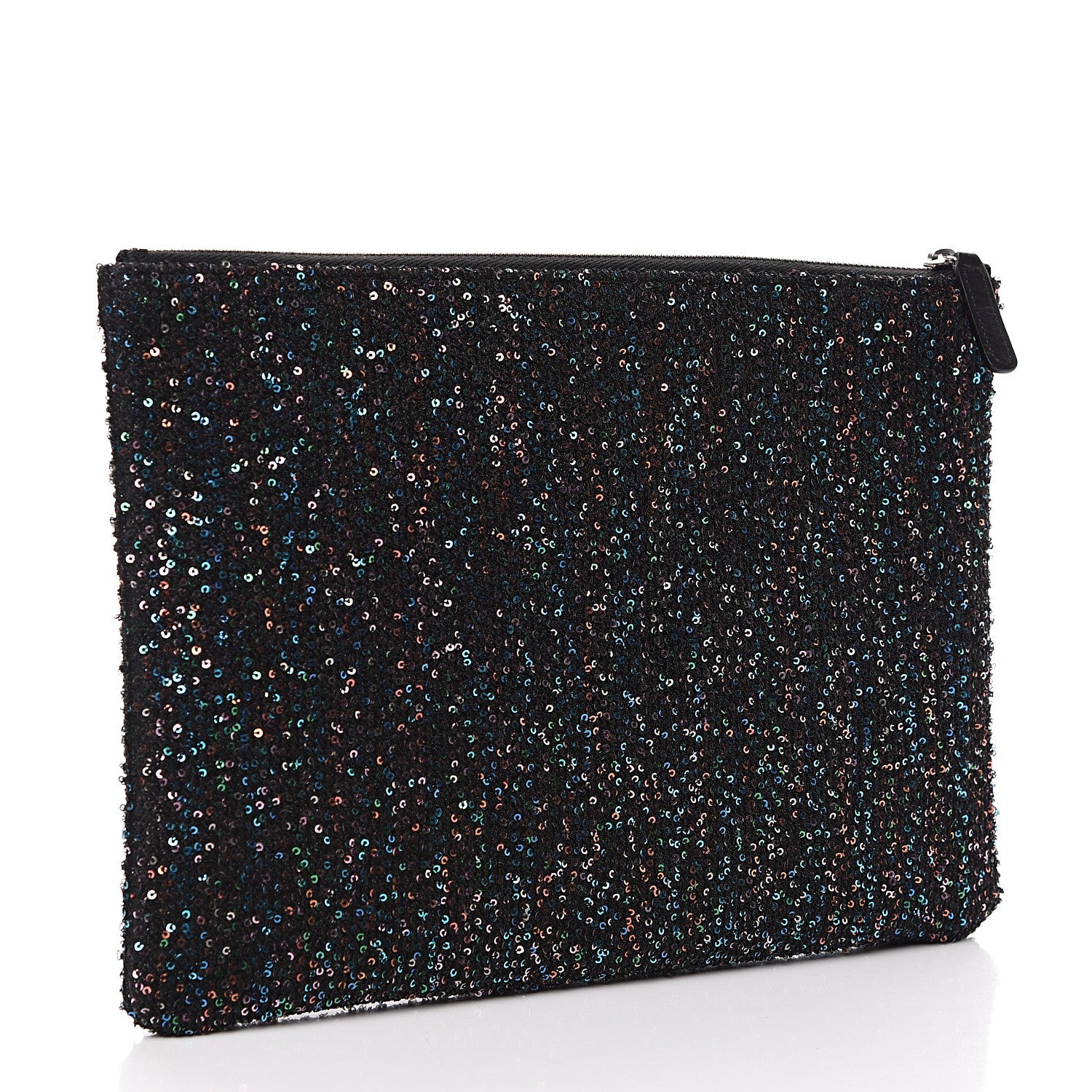 Chanel Canvas Sequin Medium Deauville Cosmetic Pouch Black 2 of 8