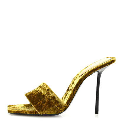 Saint Laurent Velvet Baliqua 105 Mule Sandals 39 Yellow 1 of 7