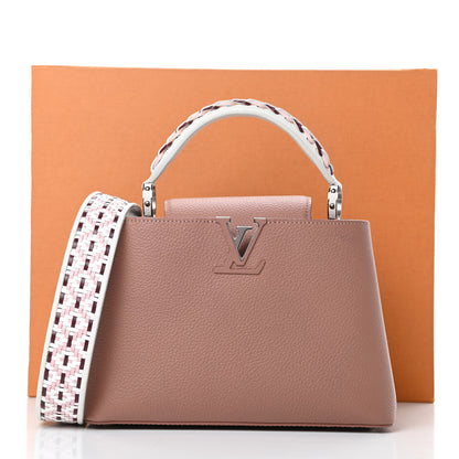 Louis Vuitton Taurillon Braided Capucines BB Bois De Rose Pink Black White 11 of 11