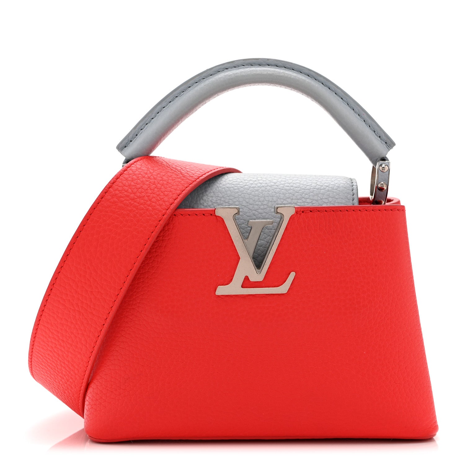 Louis Vuitton Taurillon Capucines Mini Coral Olympe Blue 7 of 9