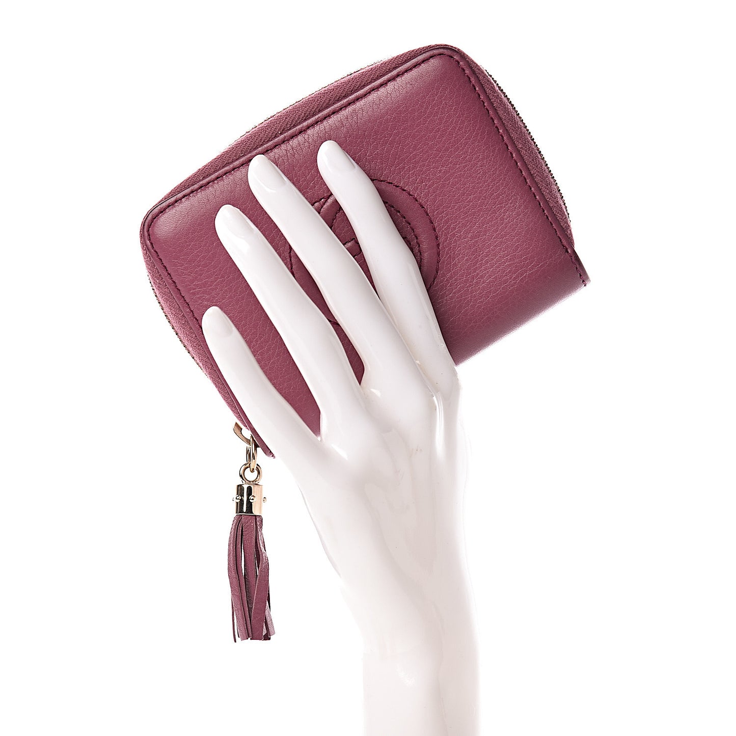 Pebbled Calfskin Soho Compact Disco Zip Around Wallet Peonia Flower