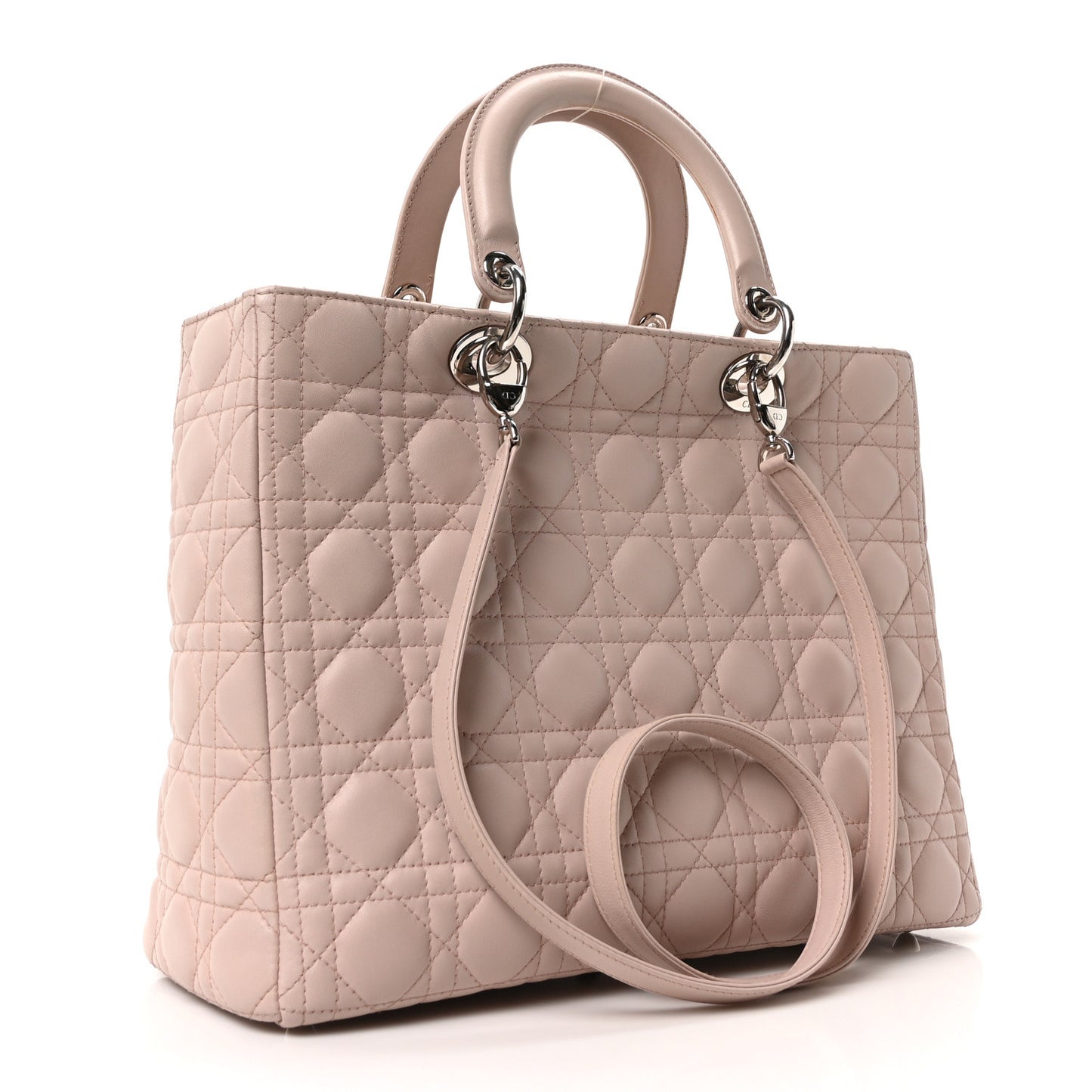 Lambskin Cannage Large Lady Dior Light Pink